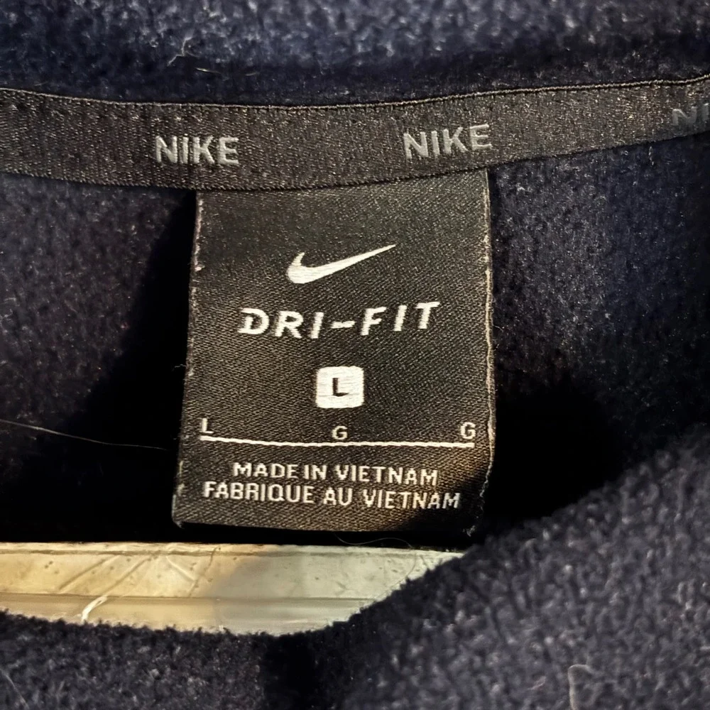 Nike Mens Dri-Fit Camo Swoosh Hoodie Navy Blue Fleece Sweatshirt Large *READ*